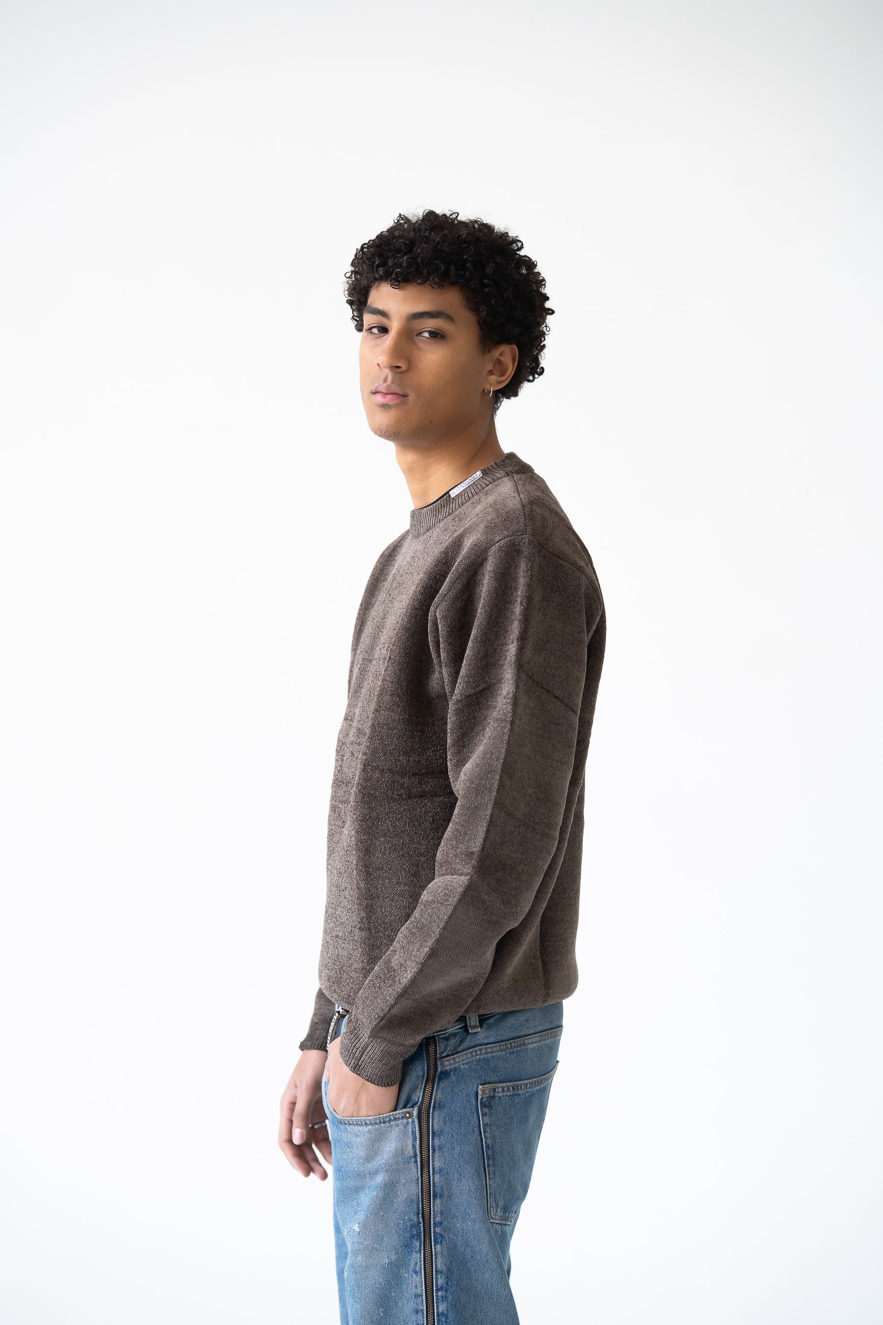 STEEL BADGE MOKA KNIT