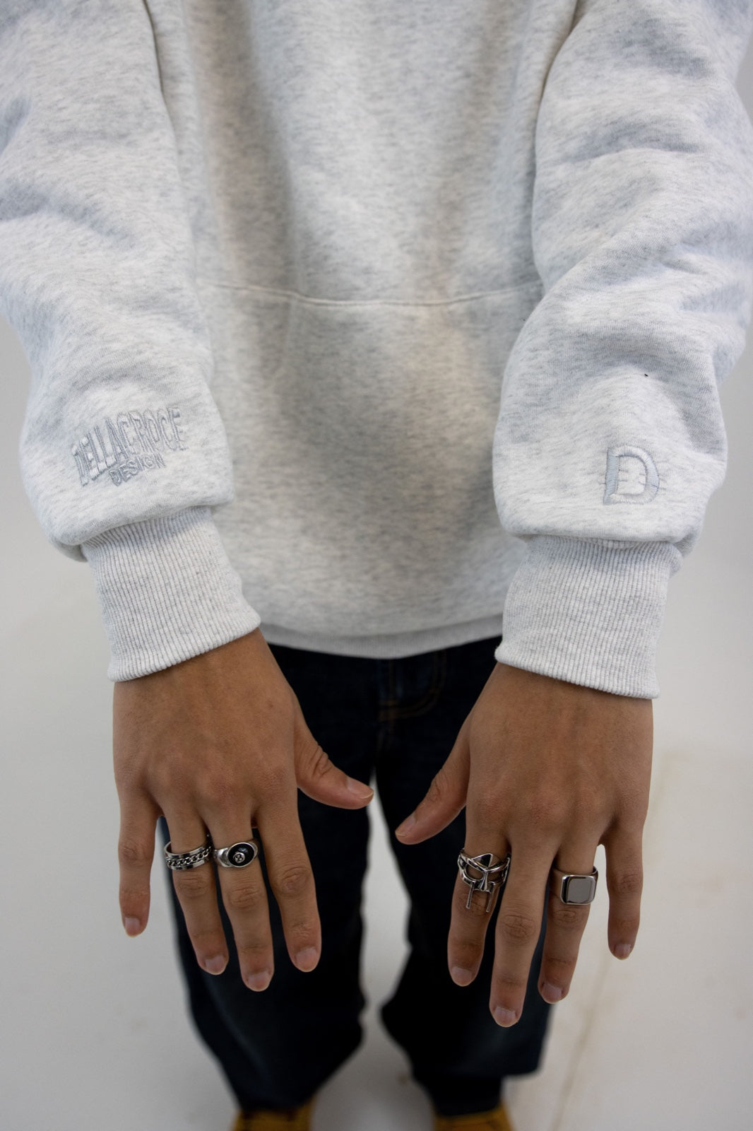 -D- Light Grey Hoodie